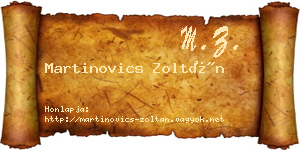 Martinovics Zoltán névjegykártya
